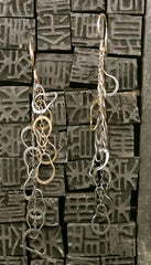 Melissa Joy Manning Two Tone 14K Gold Earrings with Pear Links