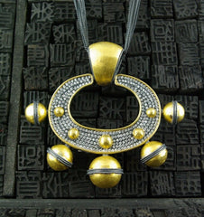 Lika Behar One of a Kind 24K Gold, Oxidized Silver and Diamond Necklace