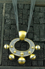 Lika Behar One of a Kind 24K Gold, Oxidized Silver and Diamond Necklace