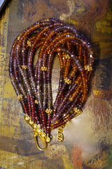 Churchill Private Label Multi Sapphire Strand Bracelet with 22K Yellow Gold Beads