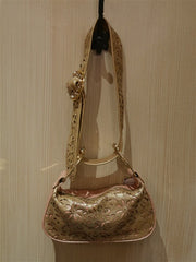 Rachel Abroms Pink and Gold Handbag