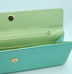 LAI Aqua Lizard Clutch with Lime Interior