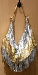 Jana Feifer Silver/Gold Metallic Fringe Shoulder Bag