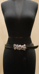 Orciani Sliver Jeweled Black Belt