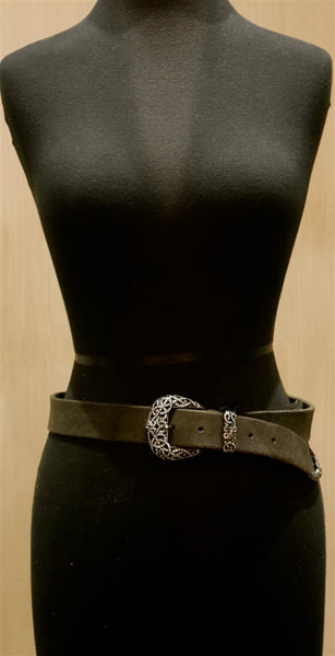 Orciani Crystal Buckle Black Belt