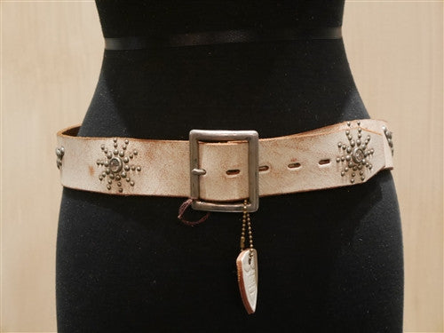 Hollywood Trading Company Beige Jewel Belt