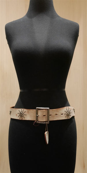 Hollywood Trading Company Beige Jewel Belt