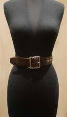 Hollywood Trading Company Silver Studded Brown Belt