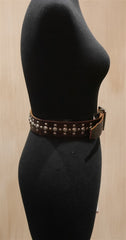 Hollywood Trading Company Silver Studded Brown Belt