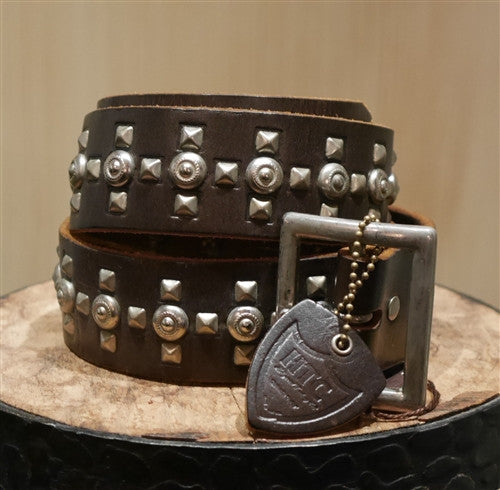 Hollywood Trading Company Silver Studded Brown Belt