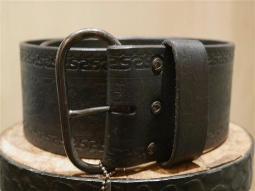 Hollywood Trading Company Wide Black Leather Belt