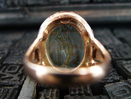 Venetian Glass Intaglio RIng