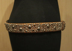 Streets Ahead Saddle Brown Belt with Studs and Crystals