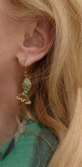 Amrapali 22K Yellow Gold, Turquoise, and Pearl Fish (Pisces) Earrings