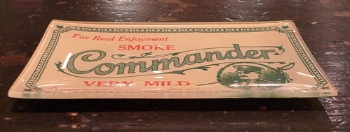 Two's Company Vintage Labels Glass Dish "COMMANDER"