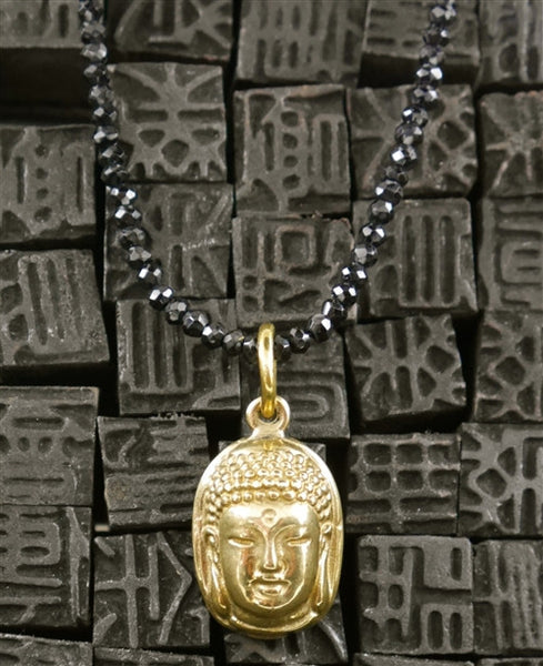 Lazaro Buddha Black Spinel Necklace