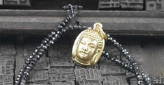 Lazaro Buddha Black Spinel Necklace