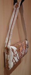 Buba of London Bag In White with Gold, and Pink Embroidery