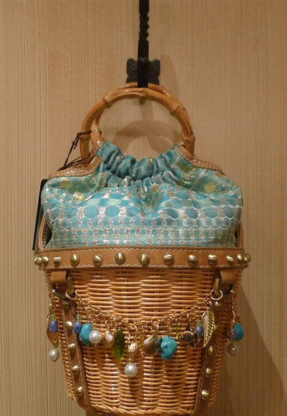 Rafe Basket Tote in Blue with Charms