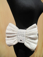 White & Gray Ribbon Candy Clutch Handbag by Joanna L'Huillier