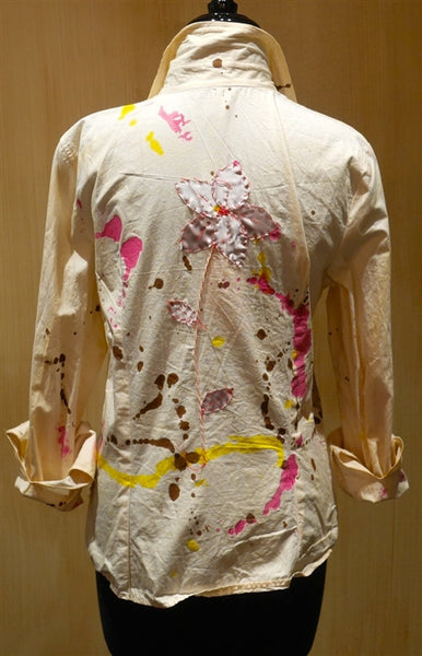 Post Vegas Paint Splatter Cream Blouse