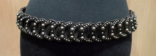 HTC Chain Mail Braided and Studded Belt in Black