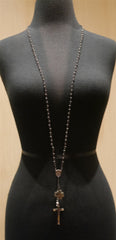 Kimme Winter Small Beaded Grey Pearl Rosary Necklace