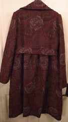 James Coviello Floral Damask Coat in Plum and Gold