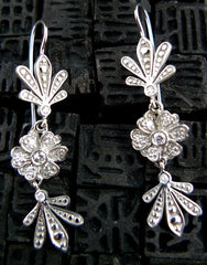 Jamie Wolf Diamond Clover Flower Earrings in 18K White Gold