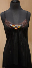 Harkham Black Multi-Colored Beaded Jersey Tank Top