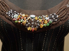 Harkham Black Multi-Colored Beaded Jersey Tank Top