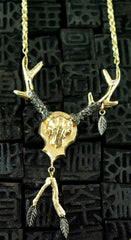 Pade Vavra 18K Peach Gold, Blackened Gold w/ Diamond Leaf Trophy Necklace