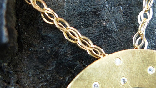 Julez Bryant 14K Yellow Gold and Diamond Circle Pendant/Necklace