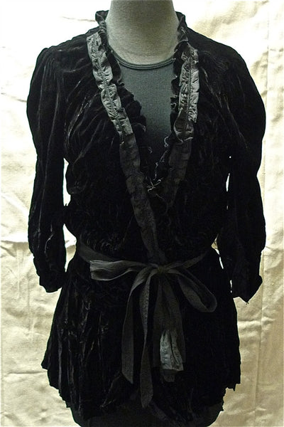 Jarbo Silk Velvet Jarbo Jacket with Tie Belt