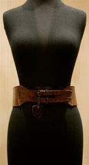 Hollywood Trading Company Wide Brown Leather Belt