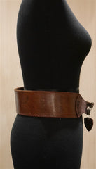 Hollywood Trading Company Wide Brown Leather Belt