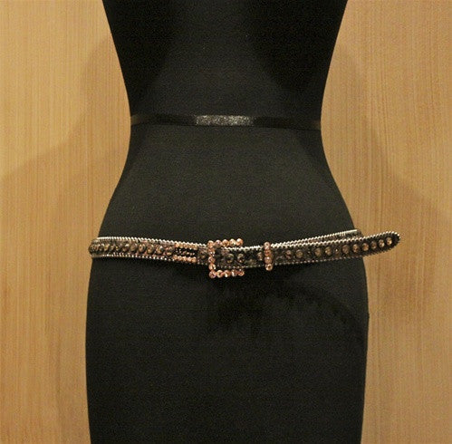 B.B. Simon Skinny Swarovski Crystal Belt