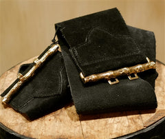 B-Low The Belt Suede Black Belt with Gold Buckle