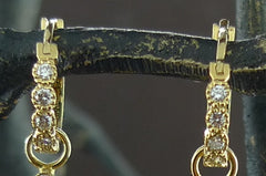 Erica Courtney Bezel Set Diamond Huggie Earrings in 18K Yellow Gold