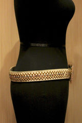 B.B. Simon Gold Swarovski Crystal Studded Western Belt