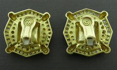 Vahe Naltchayan Diamond and 18K Yellow Gold Euro Clip Earrings