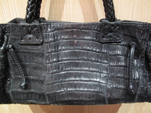 Carlos Falchi Caiman Crocodile Baby Doctors Bag