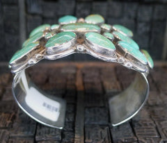 Turquoise and Sterling Silver Old Pawn Cuff Bracelet