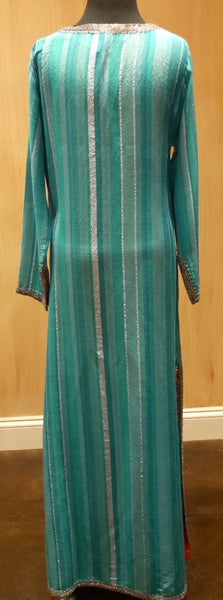 Armand Diradourian Woven Silk and Cashmere Jeweled Caftan