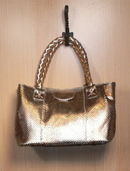 Carlos Falchi Python Silver/Gold Tote