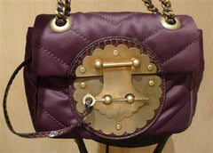 Kotur Lok Ku Quilted Plum Bag with Asian Lock