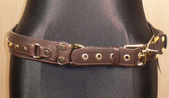 Abaco Brown Belt Studded with Gold Grommets and Buckles