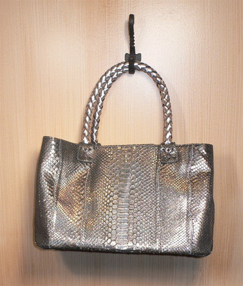 Carlos Falchi Silver Python Tote