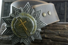 Kimme Winter Star Belt Buckle with Cross Design