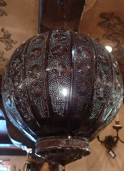 Wunderlay Punched Tin Globe Electrified Lantern